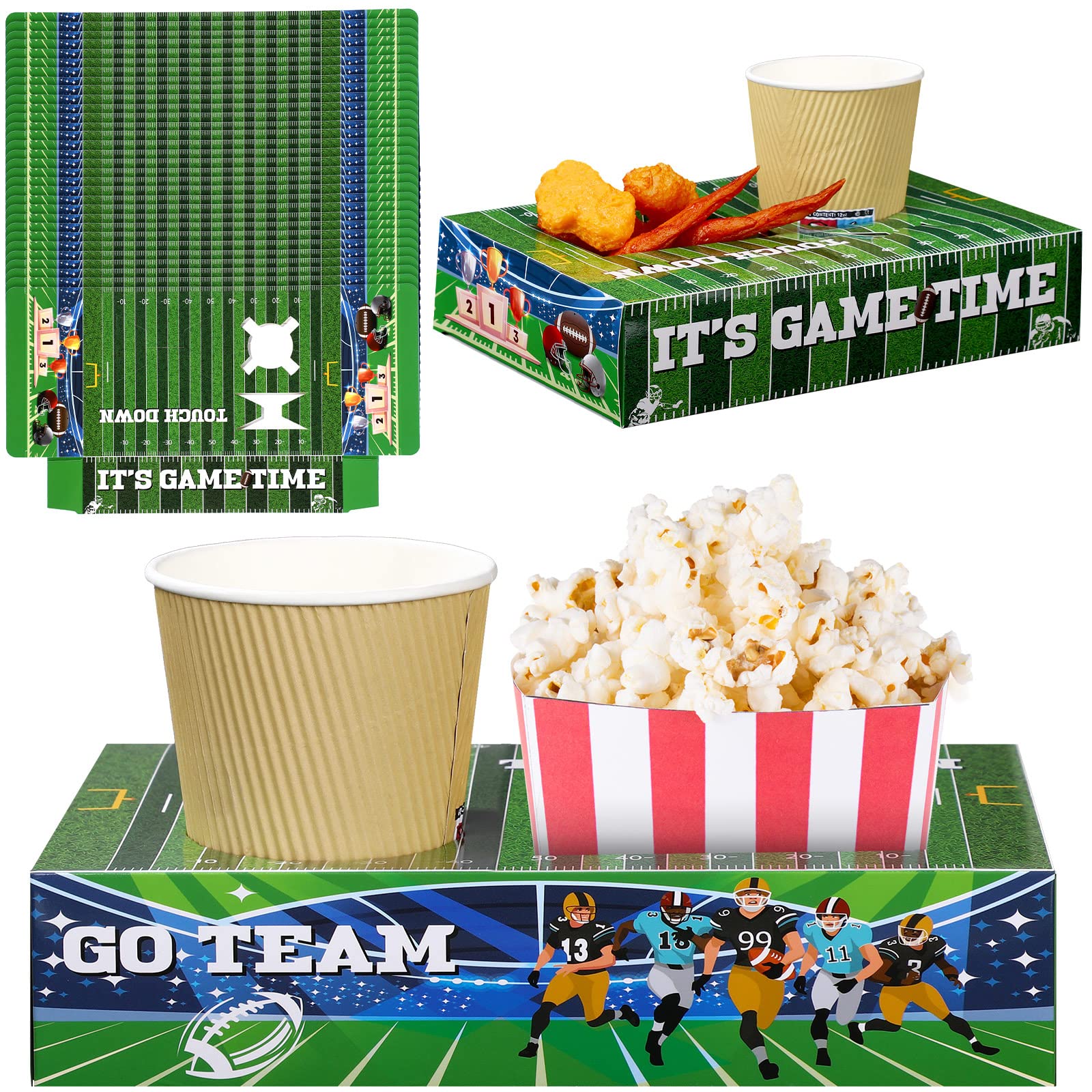 Junkin 30 Pcs Football Party Supplies Football Snack Bowls Trays