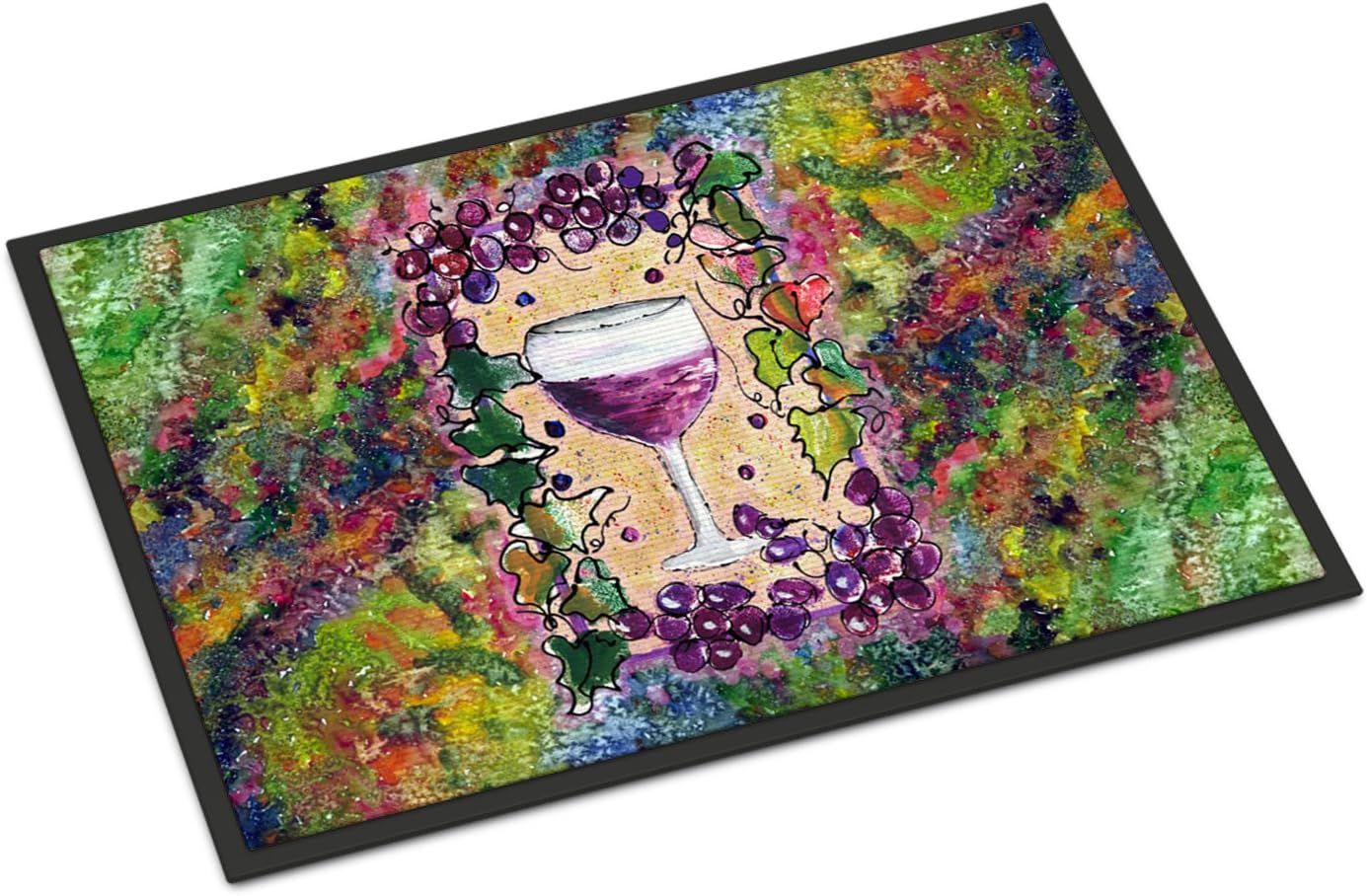 Caroline's Treasures 8616MAT Wine Doormat 18x27 Front Door Mat Indoor Outdoor Rugs for Entryway, Non Slip Washable Low Pile, 18H X 27W