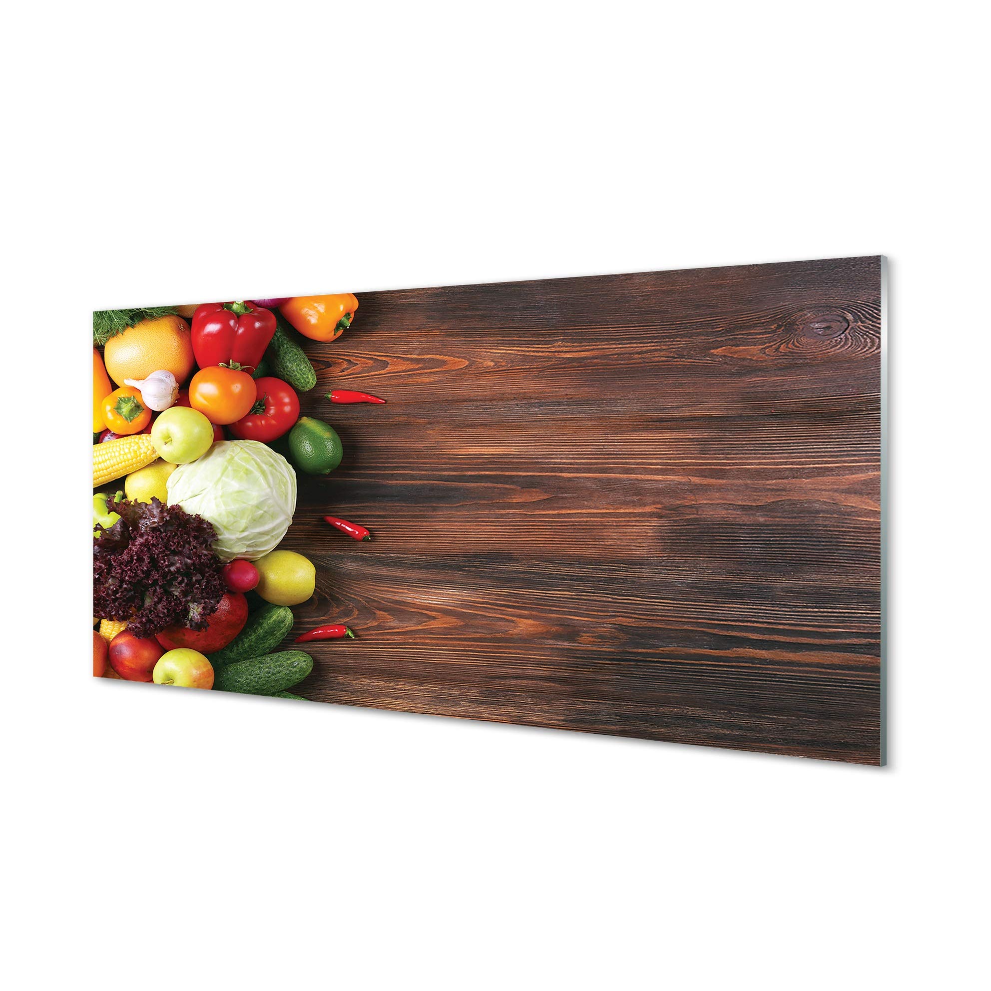 Tableau légumes eau de tomate impression sur verre 100x50cm Tulup