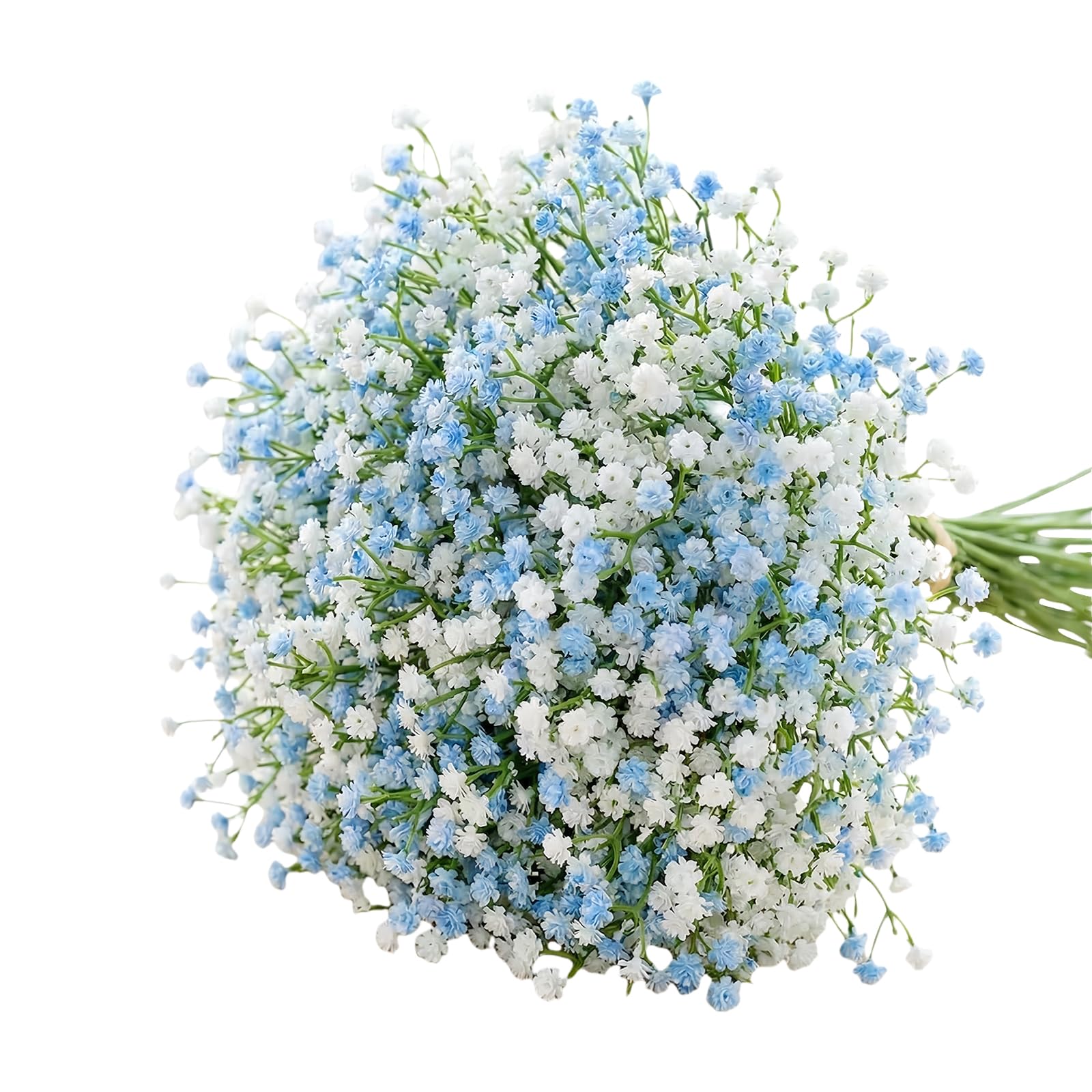 Forestm White+Blue 6 Pcs Artificial Flowers, Blue And White Gypsophila Artificial Flowers, Baby Breath Flowers Artificial, Gypsophila Fake Flowers Decorative Artificial Flowers For Diy Wedding Bouquet