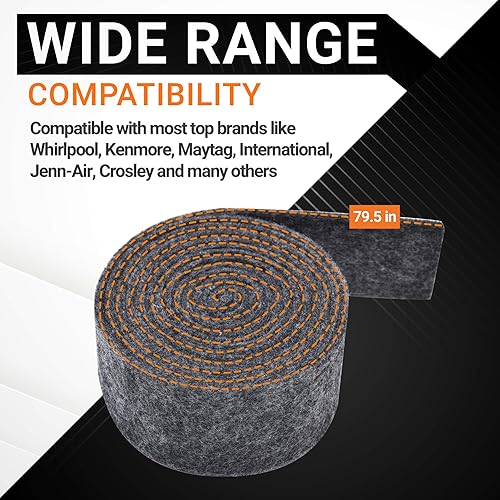 Miniatura 2 de BlueStars 33001807 y 306508 - Sello de fieltro para tambor de secadora con kit de rodamientos de vaso, compatible con secadores Whirlpool y Kenmore,