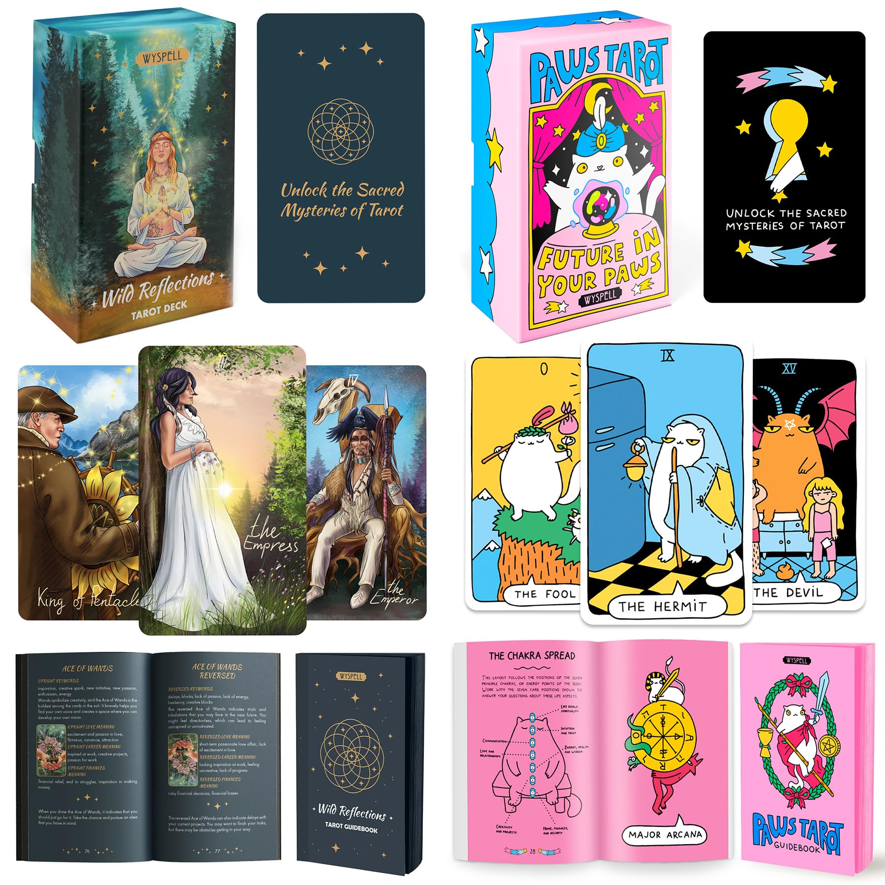 Amazon.com: Wyspell Wild Reflections Nature-Inspired Tarot Cards