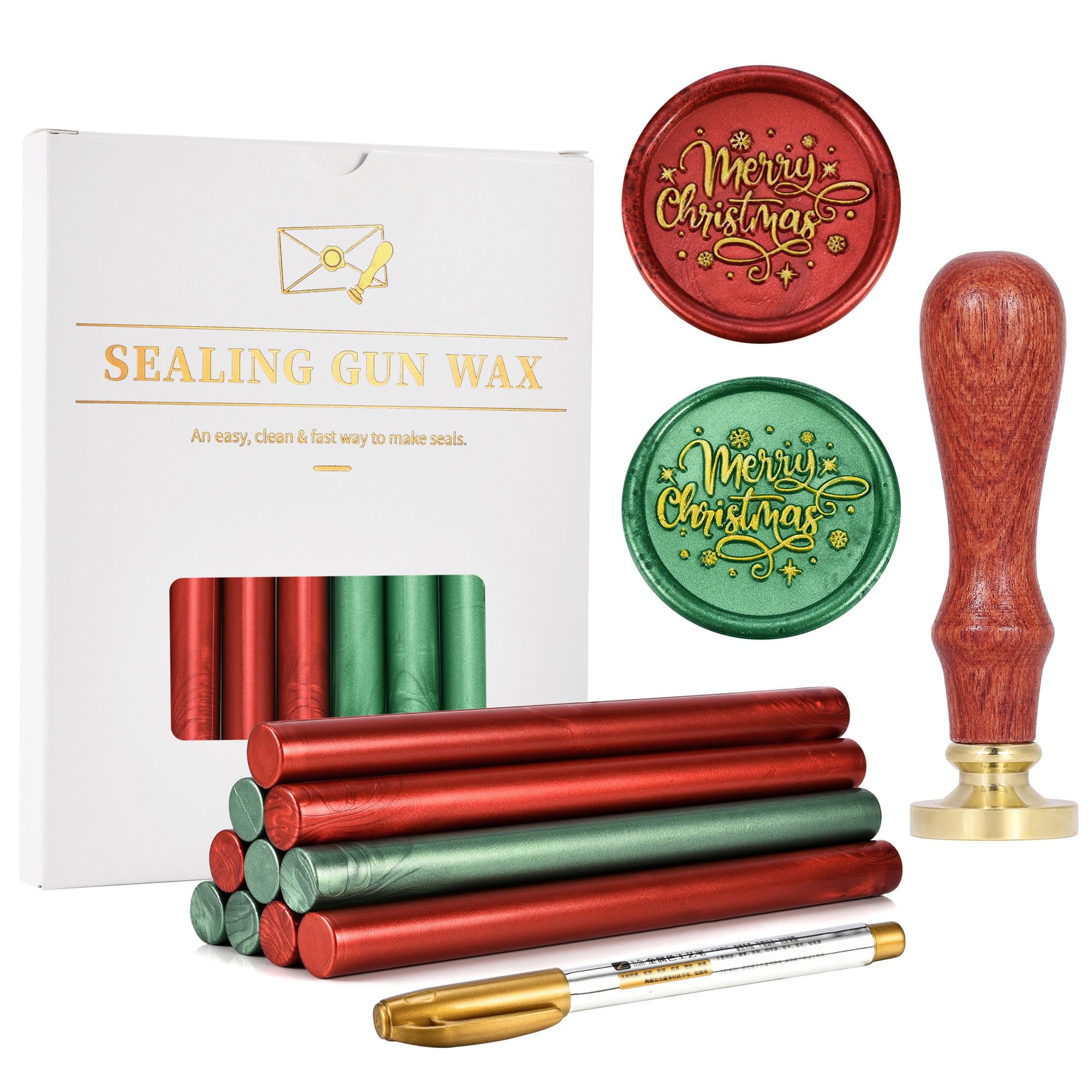 Kit sceau de cire Noël Yoption pour personnaliser vos cartes de voeux et cadeaux