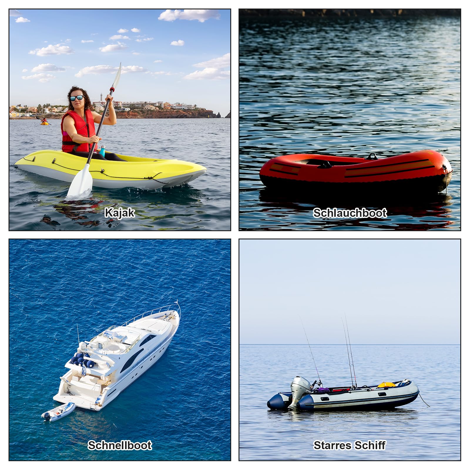 Anker Boot 6KG Faltanker mit 20 m Ankerleine und Tasche, Bootsanker für Kajak, Schlauchboot, SUP-Board, Kanu und Motorboot, Bootszubehör für Wassersport, Outdoor und Angeln