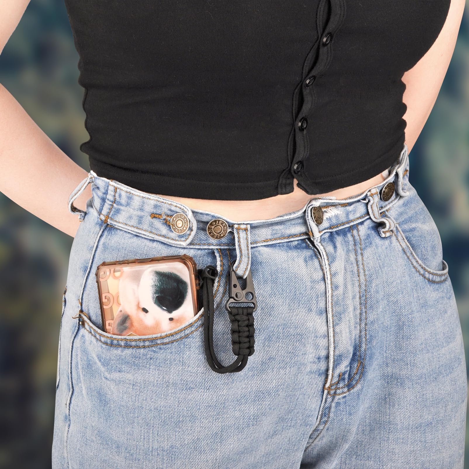 Llavero Mosqueton de Paracaídas 2PCS Llavero Táctico Cinturon Key Holder Wrist Lanyard Acampada Accesorios Al Aire Libre on Cinturón Gancho Clave Multifuncional Adecuado