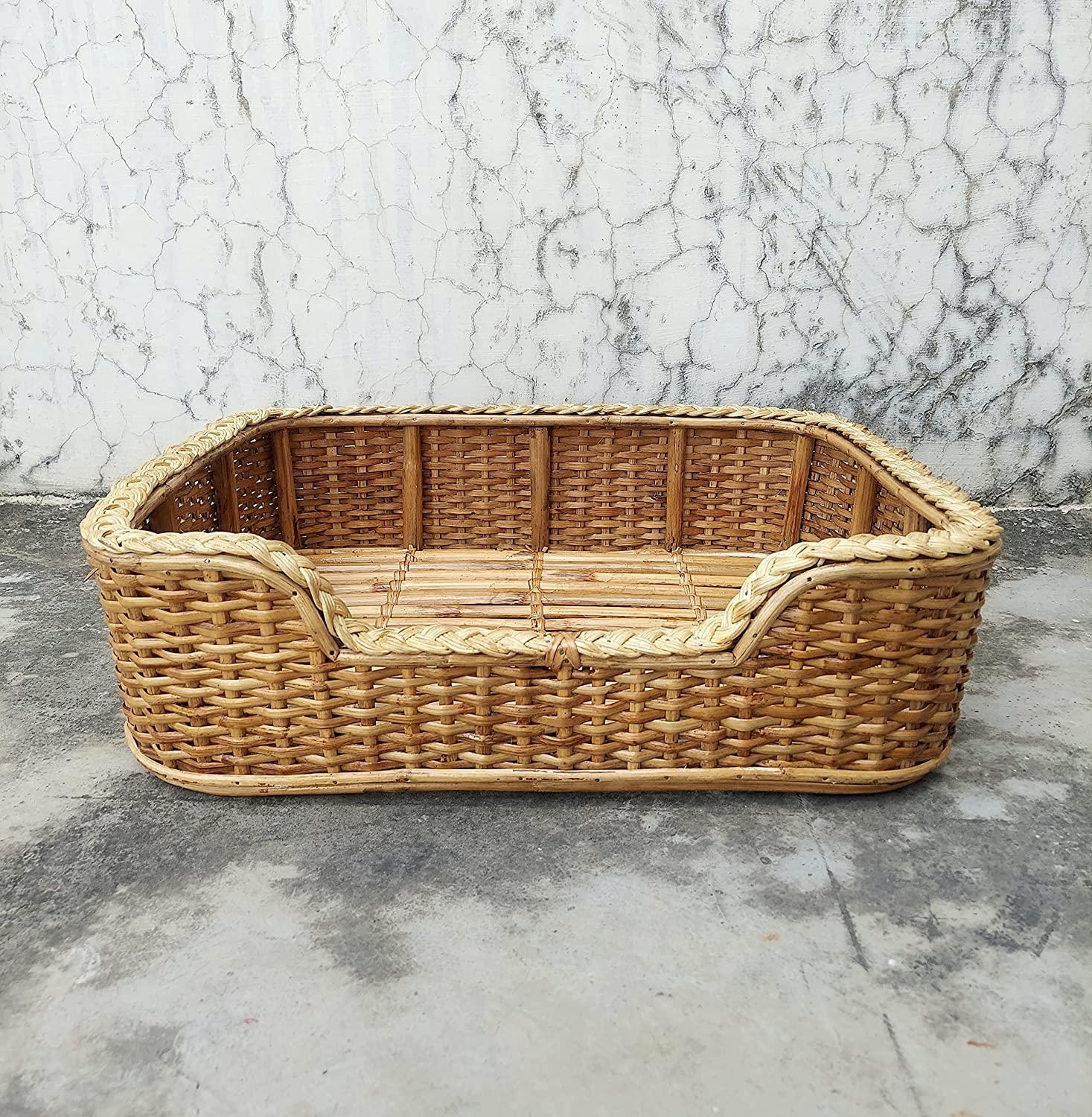 HM SERVICES Bamboo Cane Pet Bed for Dogs and Cats with Foam(Weaving) 36" x 24" x 7"inch (B0BRH6R912) Amazon Price History, Amazon Price Tracker