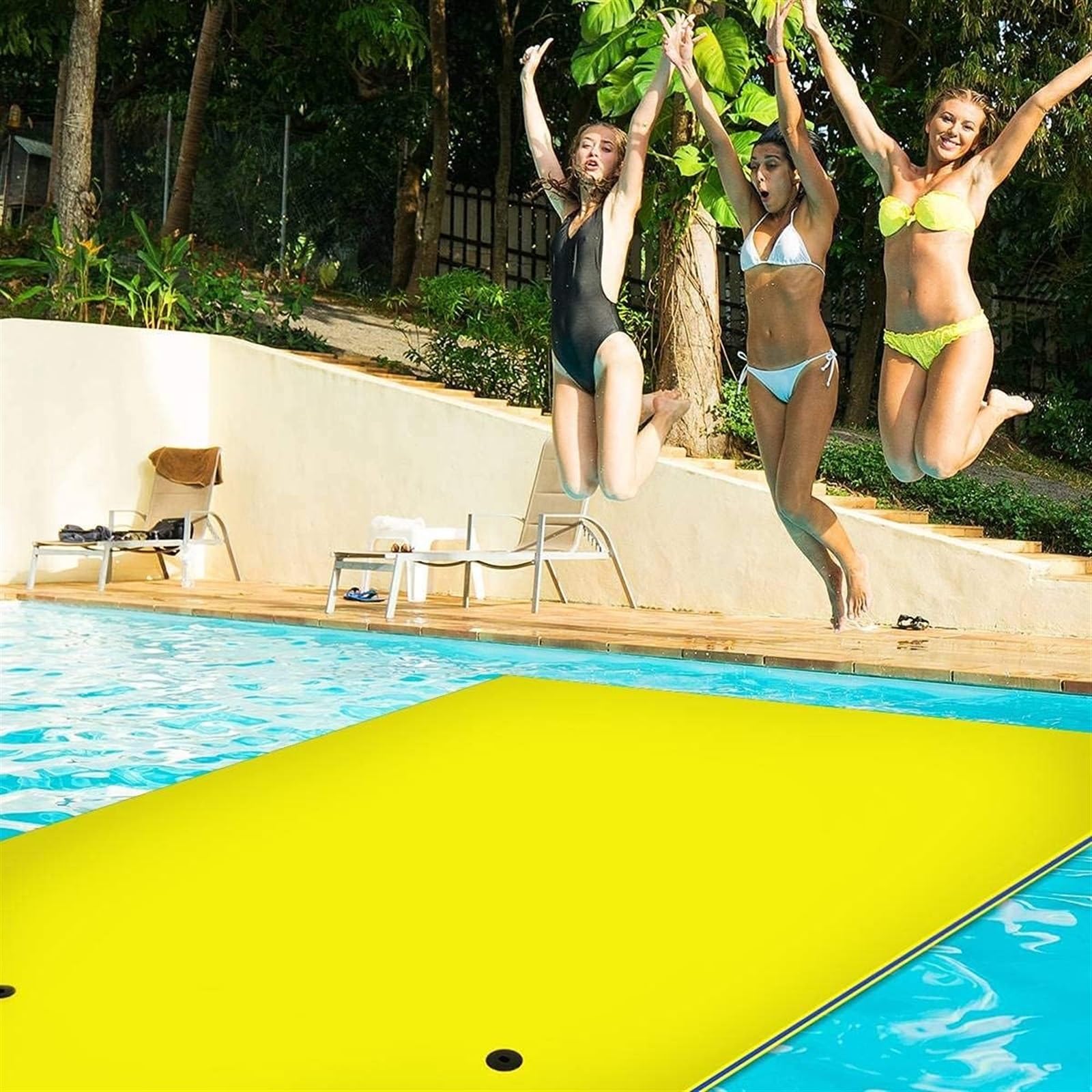 Colchoneta Flotante de Espuma con Almohada rodante, Isla Flotante para Piscina, Playa, Actividades acuáticas en el océano