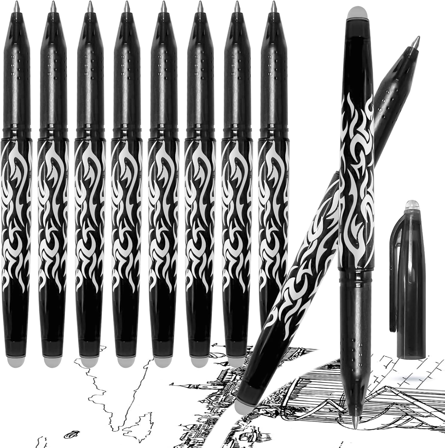 Erasable Gel Ink Rollerball Pens, 0.5mm Liquid Ink Gel Pens Quick