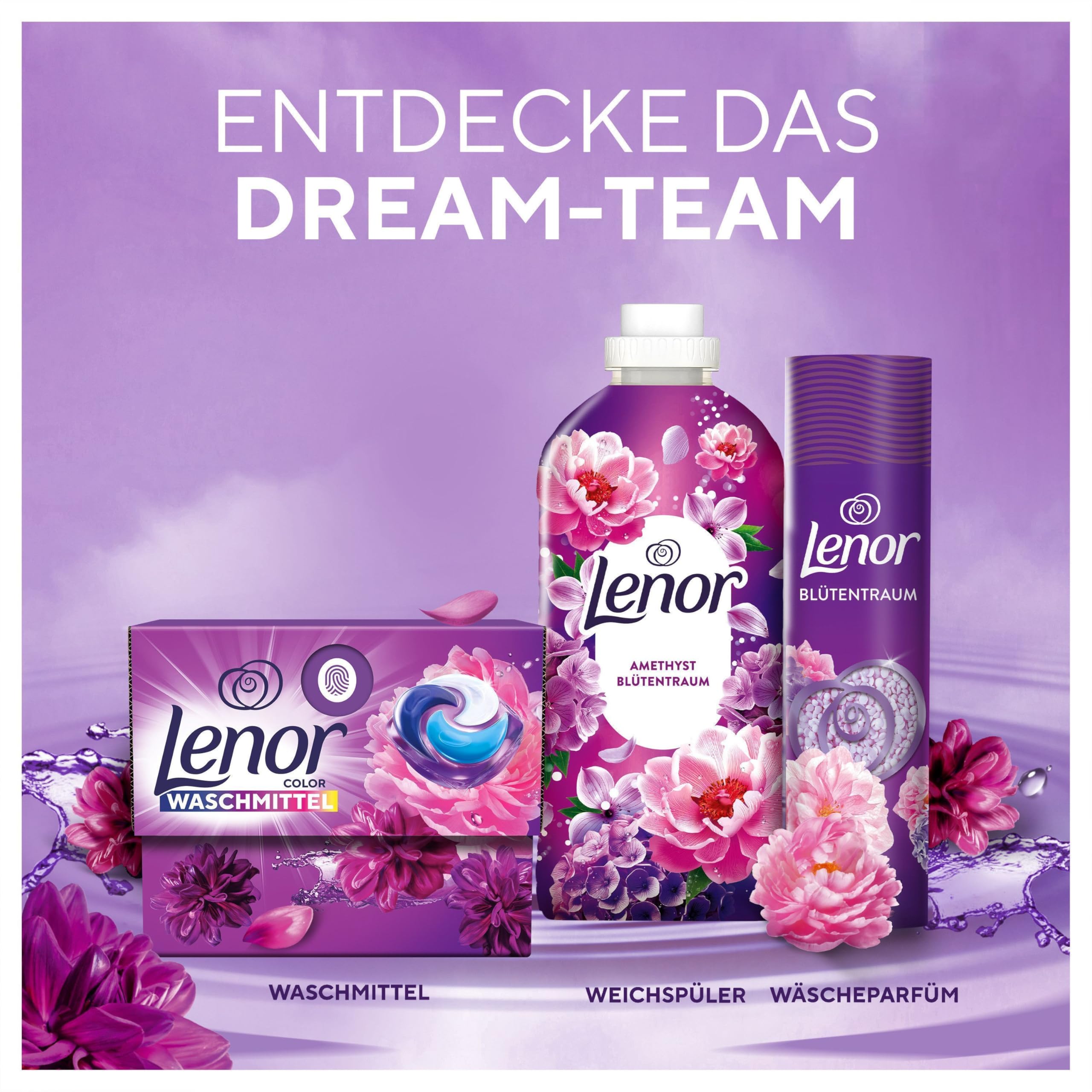Lenor Pods Color Waschkapseln Waschmittel 100 Waschladungen, Amethyst Blütentraum, Lang Anhaltende Frische Und Extra Geruchsabwehr