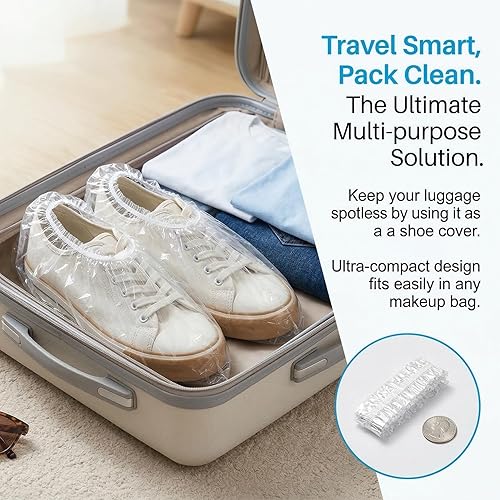 Miniatura 7 de MAQIHAN 100 gorros de ducha desechables grandes – Gorros de plástico grueso para acondicionamiento profundo, gorro de ducha reutilizable impermeable