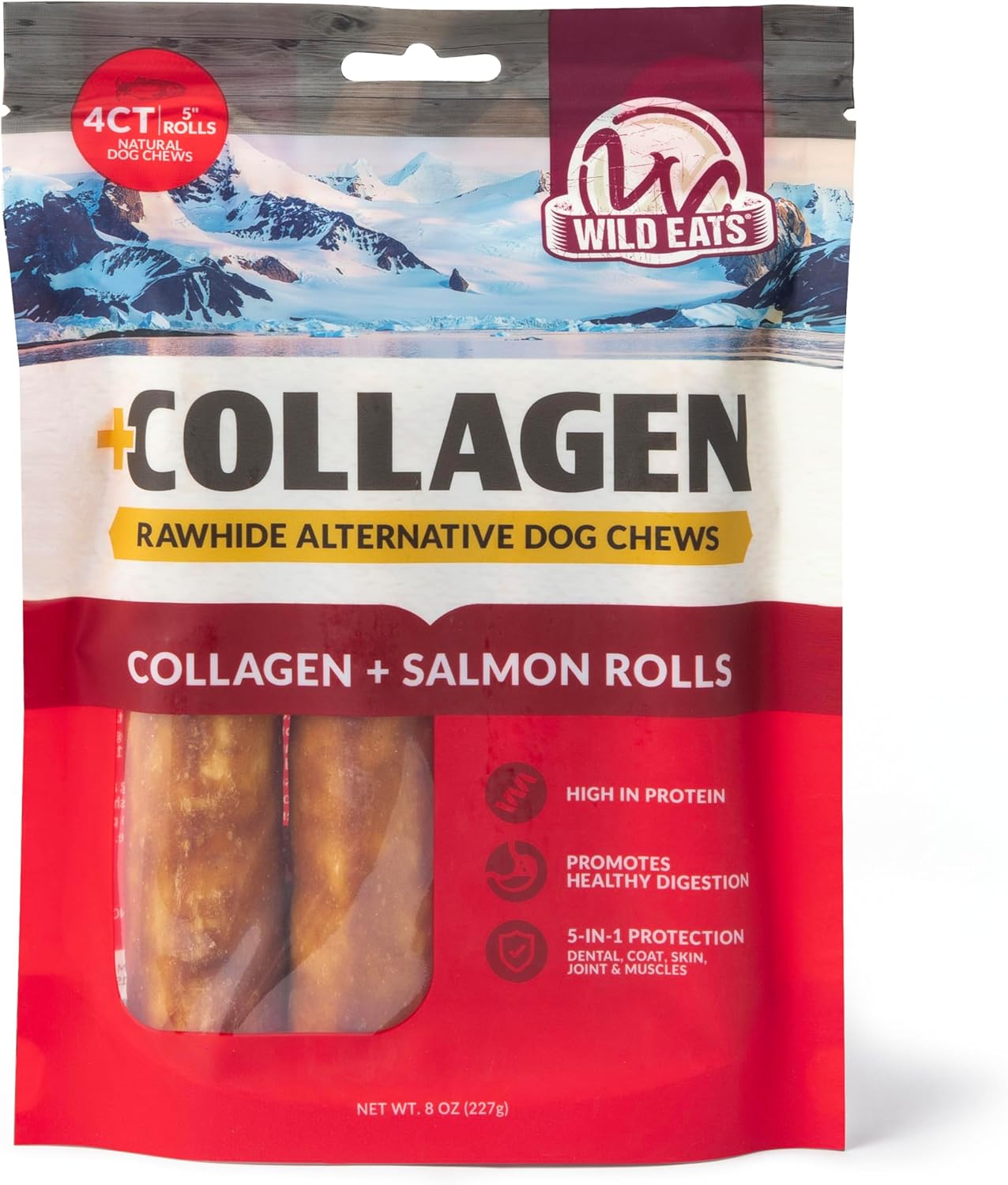 Salmon Flavor Collagen Retriever Style Cheek Roll 5″...