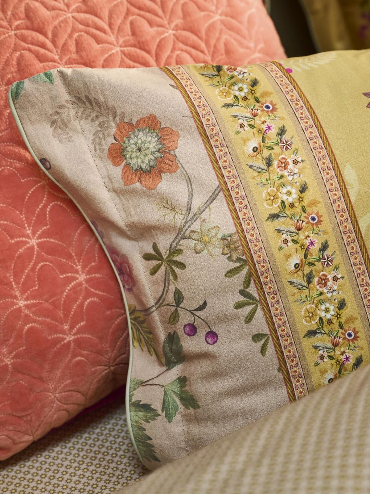 Pip Studio Bodhi Flower bettwäsche-Set 2 TLG. - 135 x 200 cm - Gelb - Baumwolle - mit Reißverschluss