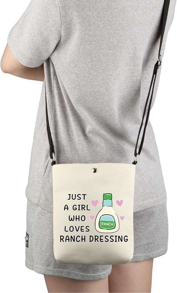 G2TUP Funny Ranch Dressing Gift Who Loves Ranch Dressing Makeup Bag Salad Saucey Lover Cosmetic Bag Funny Foodie Gift (Ranch Dressing X)