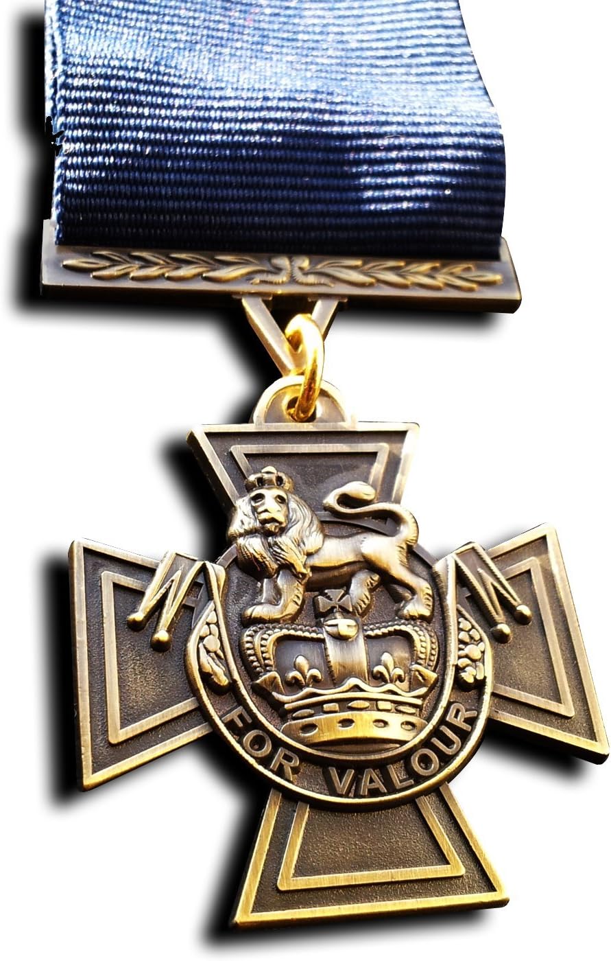 Goldbrothers13 Military Medal Victoria Cross Royal Navy WW1 Medal with Blue Ribbon 1918 Naval Repro