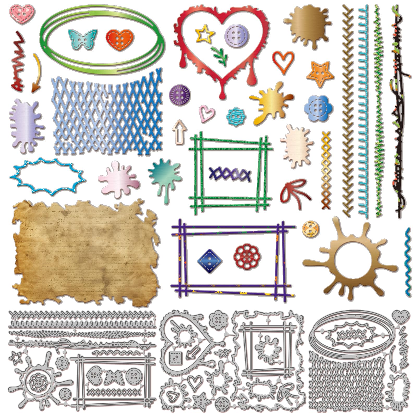 Matrices de découpe en métal pour la fabrication de cartes et scrapbooking