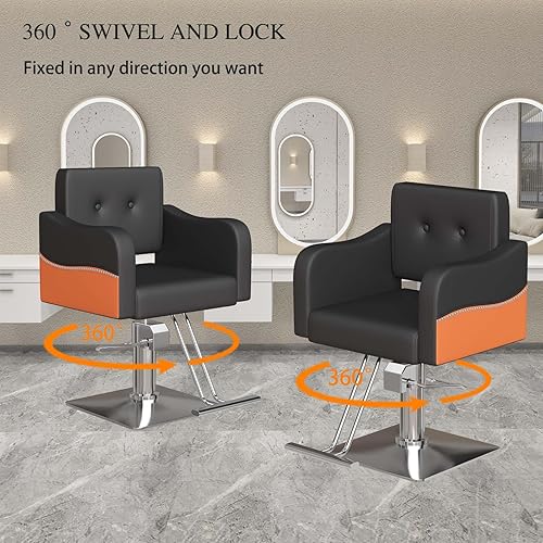 Miniatura 4 de Silla de peluquería, silla de peluquería para estilista, silla de peluquería giratoria de 360 grados, silla de bomba hidráulica de alta resistencia