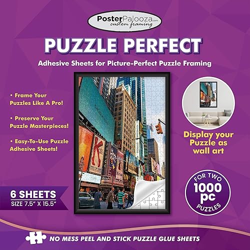 Miniatura 8 de Poster Palooza Marco para rompecabezas de 24 x 30 pulgadas, marco de madera negro con paspartú (negro) hecho para exhibir rompecabezas de 24 x 30