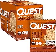 Quest Nutrition プロテインクッキー、高タンパク質、低炭水化物、グルテンフリー、大豆フリー、 ピーナッツバター