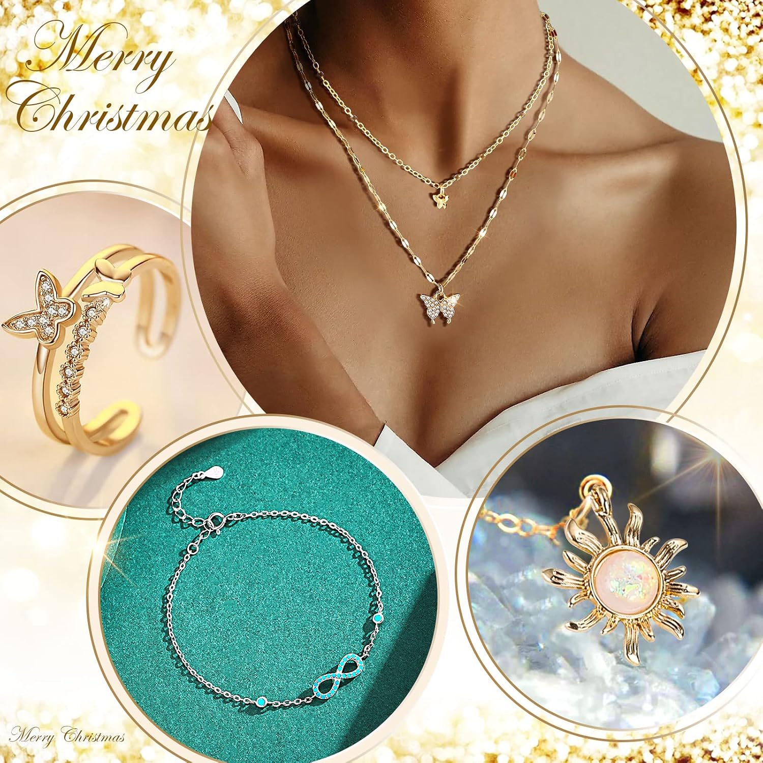 MJartoria Advent Calendar for Women - Trendy Jewelry 24 Days Christmas Countdown Advent Calendar Gold Necklaces Bracelets Earrings Dainty Jewelry Surprise Gifts