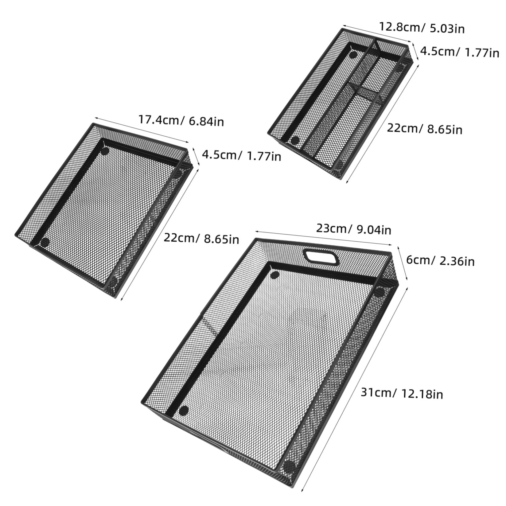 STOBAZA 3 Pezzi Organizer e Supporto per Accessori in Metallo per Ufficio da Scrivania con Scomparti Multipli Vassoio Porta Documenti per Scrivania e Cucina