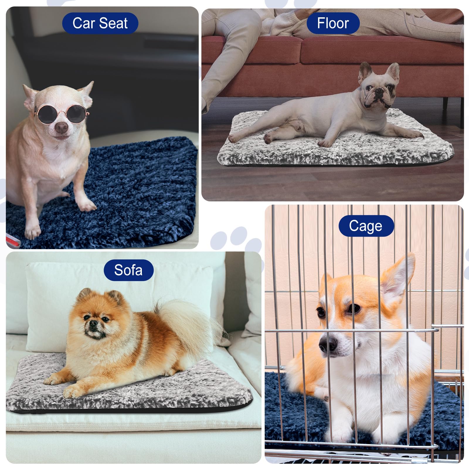 Drydiet Selbstwärmende Katzenunterlagen, selbstheizende Katzenmatte, Thermo-Pads für kleine Hunde, waschbar, Hundehütte, Bettmatte mit abnehmbaren Bezügen für drinnen und draußen, 40,6 x 50,8 cm,