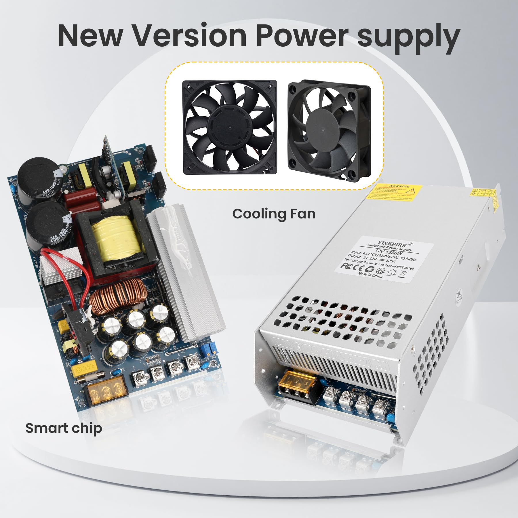 DC 12V 125A 1500W Fuente de Alimentación Transformador 220V CA a CC 12V Convertidor 125A 1500W Alimentacion Adaptador para 12Volt LED lámpara Motor Bomba CCTV Cámara Seguridad Car Stereo