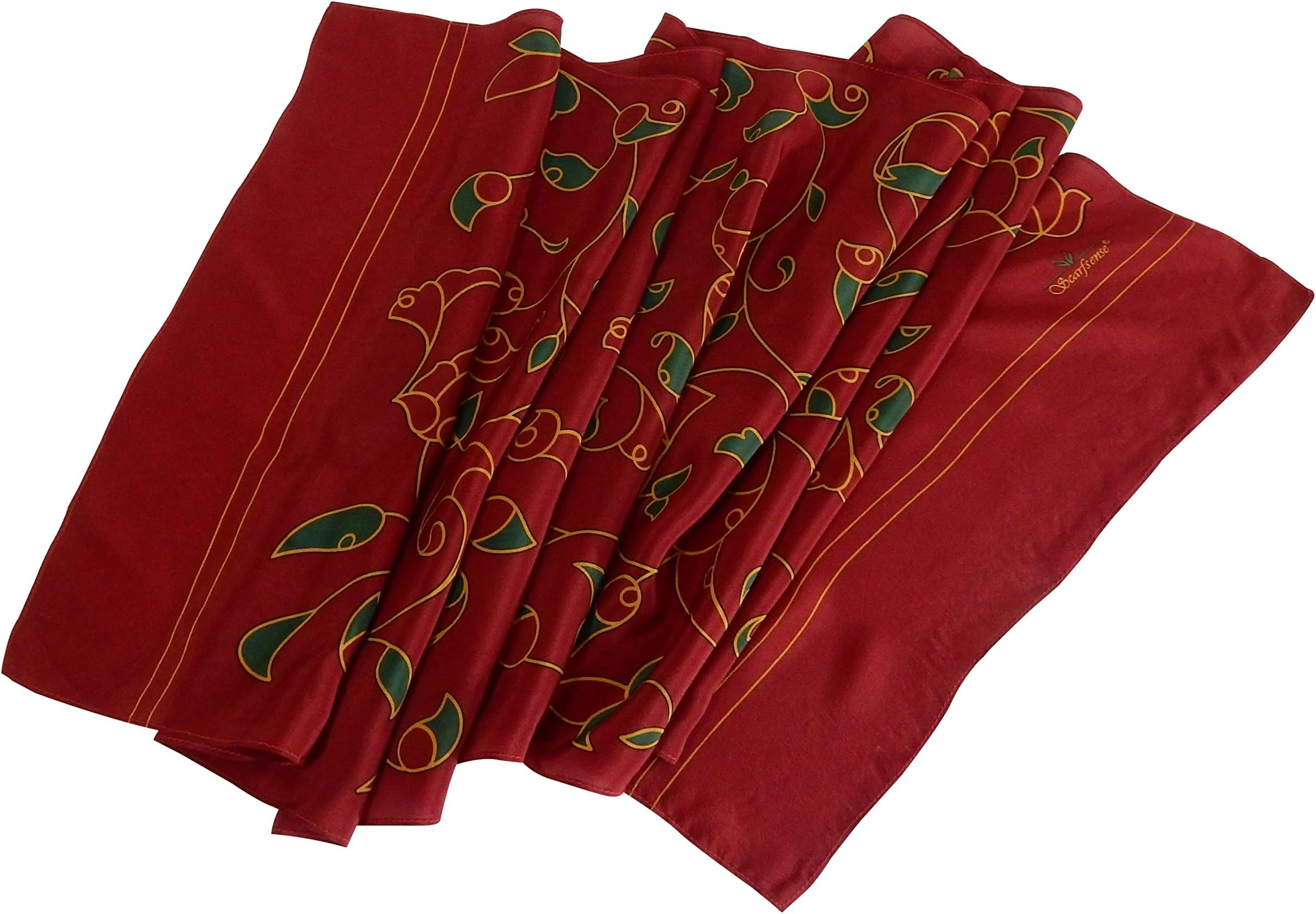 Scarfsense 100% Silk Red Scarf. Oblong