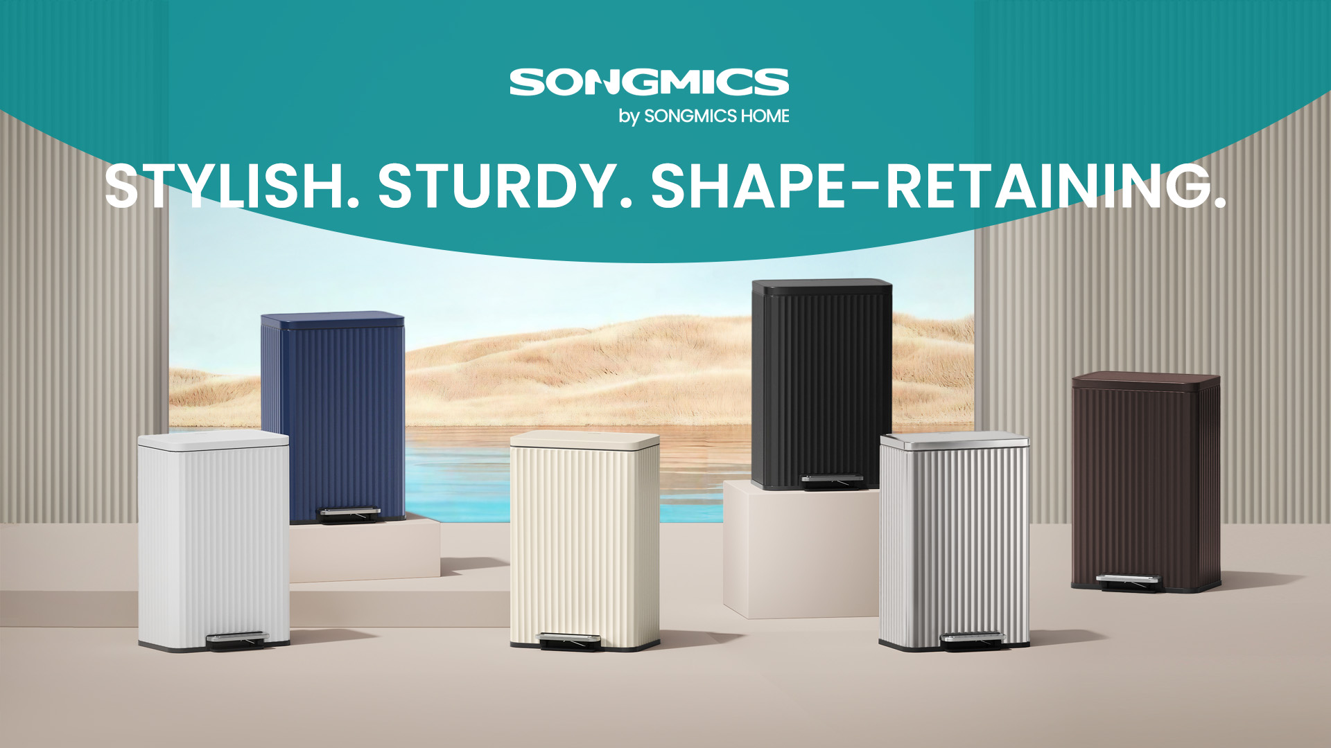 Amazon.com: SONGMICS Trash Can, 13 Gallon (50 L) Garbage Can for