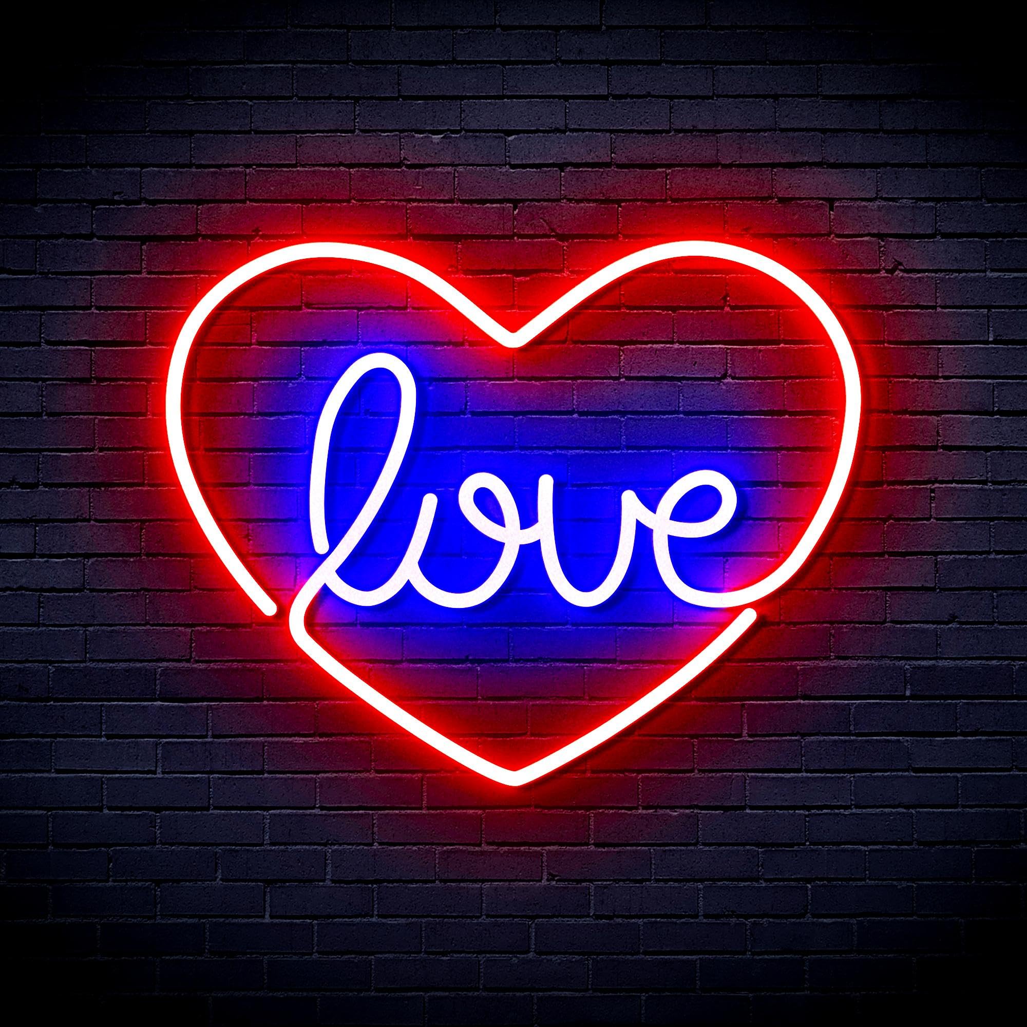 ADVPRO Love in The Heart Flex Silicone LED Neon Sign - Red & Blue - st16s33-fnu0049-rb โ image 1