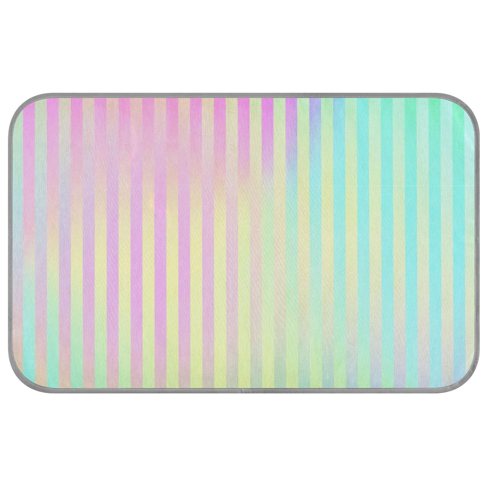 EtherSpher Colorful Laser Design Stripes Summer Outdoor Cooling mat for Dogs Self Cooling pet beds for Cats for Kittens Cats Indoor Safe Manta Fria para Perros M