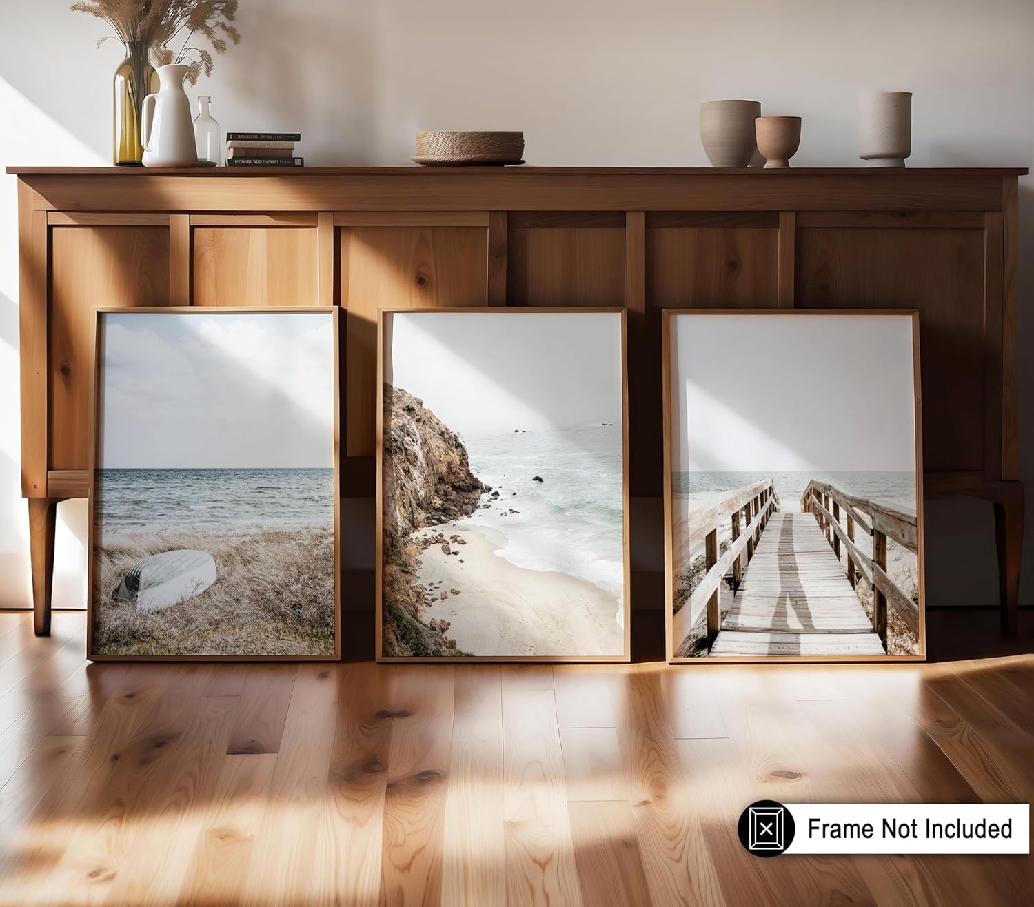 Poster Master 3-Piece Beach Poster - Seashore Print - Ocean Art - Vacation Art - Gift for Men, Women & Travel Lover - Coastal Wall Decor for Living Room, Ocean or Beach House - 11x14 UNFRAMED Wall Art