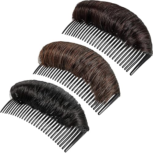 3 pinzas invisibles para el pelo de moño, base de cabello, almohadilla de peinado esponjoso, herramienta de inserción de volumen, esponjoso, estilo