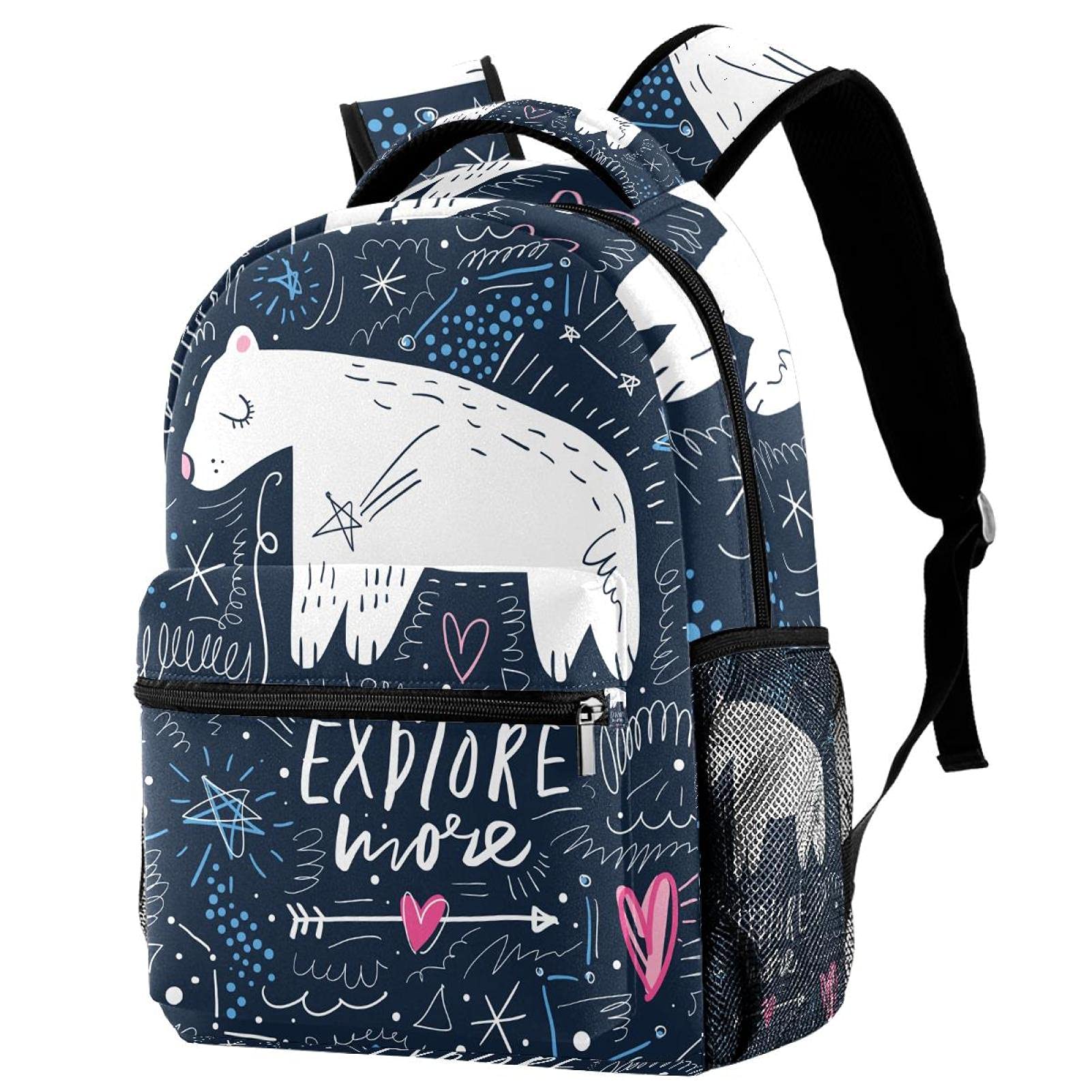 Sac à dos éléphant bleu multicolore grand compartiment mixte - 7
