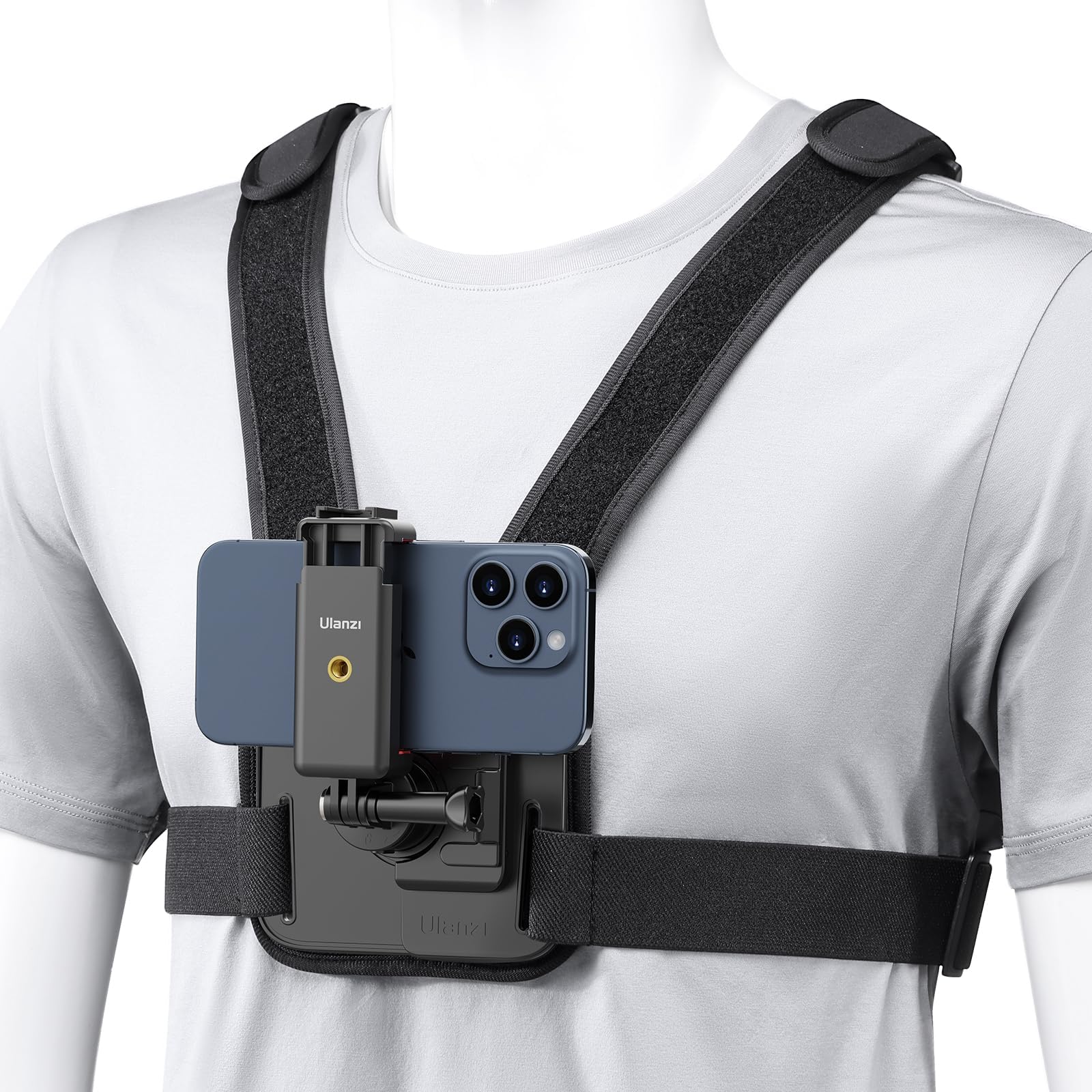 Ulanzi POV - Soporte de pecho magnético para iPhone 15, 14, 13, 12, DJI Osmo, cámara de acción, correa de pecho, cómoda para vídeo Vlog