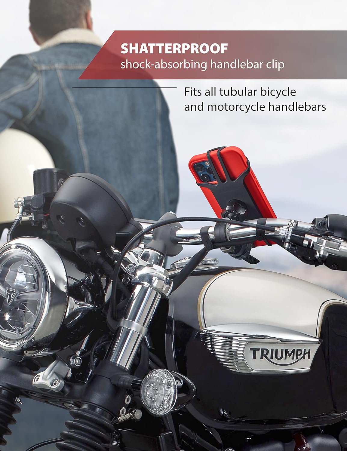New 2021 Motorcycle & Bicycle Phone Mount - The Most Secure & Reliable Bike Phone Holder for iPhone, Samsung or Any Smartphone. Stress-Resistant and Highly Adjustable. +100 to Safeness & Comfort : Automotive