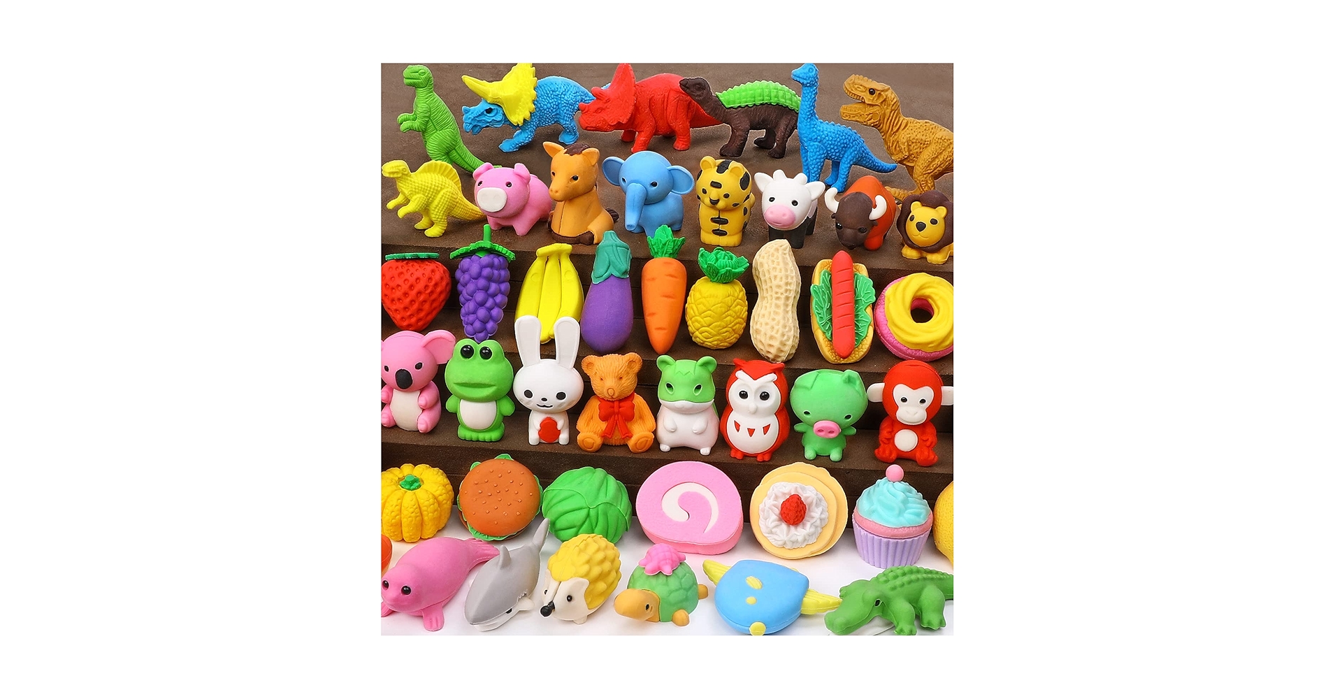 300 Pieces Fruit Mini Erasers, Assortment Novelty Pencil Erasers Bulk For Students