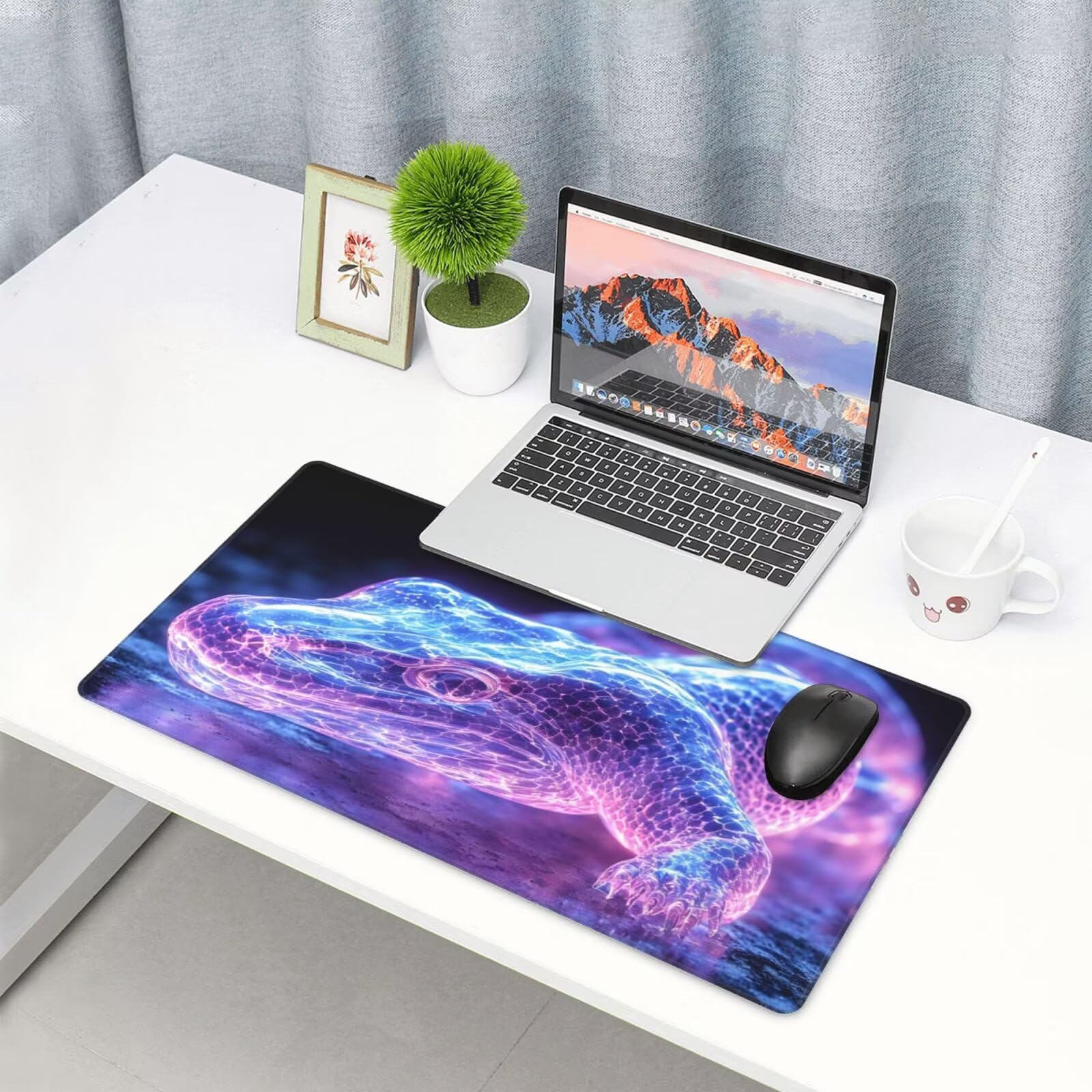 Tapis de Souris XXL 1200x600 mm, Animal Tapis de Souris Serpent Tapis Souris XXL 120 X 60 CM, Antidérapant sous Main Bureau à Bords Cousus, Mouse Pad avec Surface en Caoutchouc antidérapant U-329