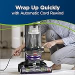 BISSELL CleanView Swivel Upright Vacuum for Pet Hair, Multi-Cyclonic Suction, Automatic Cord Rewind, Scatter-Free Technology, Edge-to-Edge Cleaning, Pet TurboEraser Tool Included, Purple, 2258B