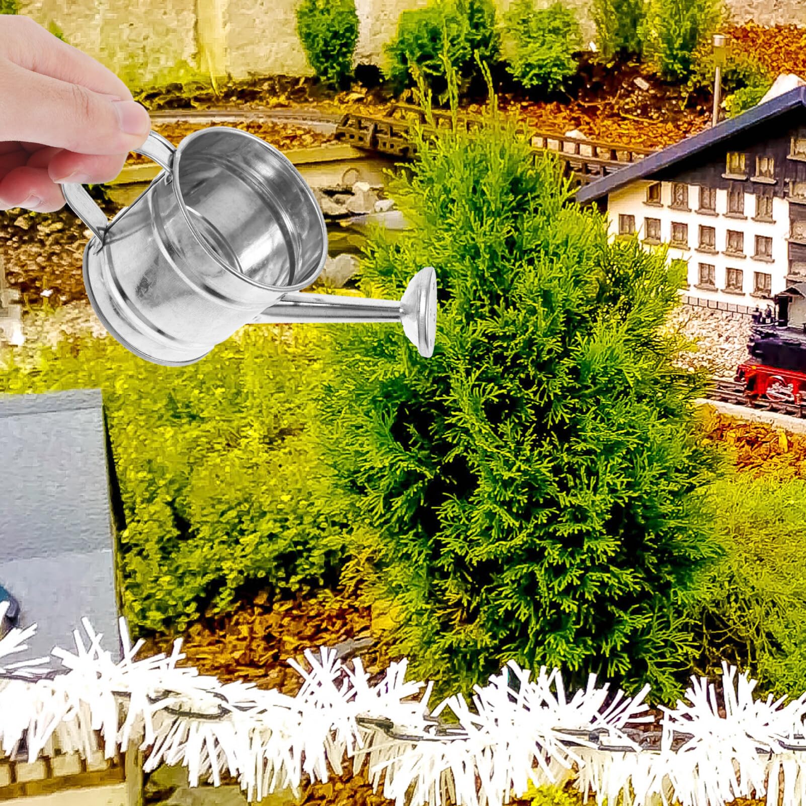 INOOMP 5pezzi Annaffiatoio in Miniatura in Ferro Portatile Annaffiatoi Per Case in Miniatura Decorazioni Per Micro Orti Accessori Per Case in Piccoli Vasi Per Annaffiare