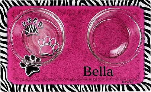 Miniatura 2 de Drymate Mantel individual personalizado para tazón de mascotas, tapete personalizado de alimentación de alimentos para perros y gatos, tela