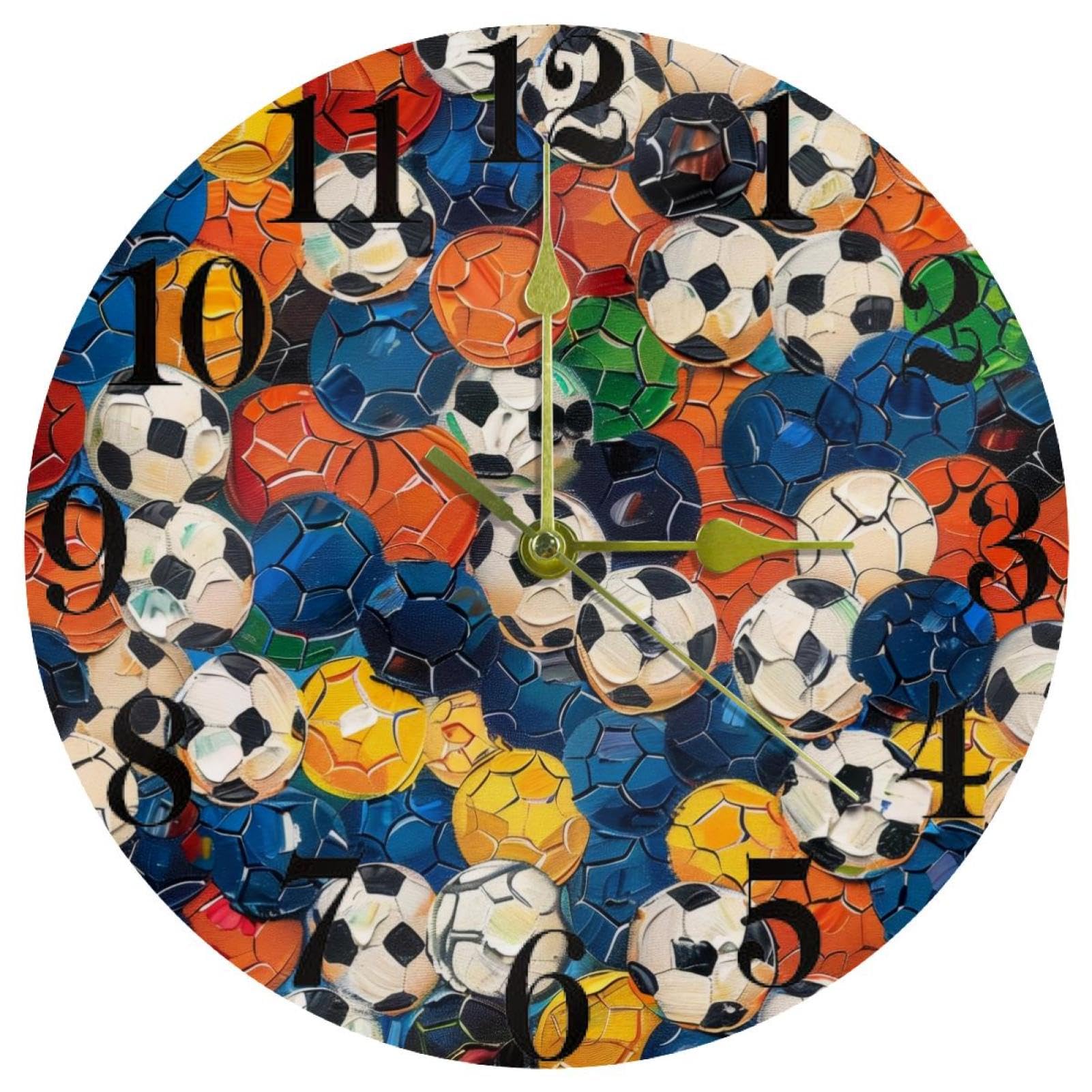 Horloge murale ronde à quartz 30cm sans tic-tac à piles pour salon