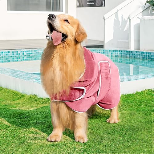 Miniatura 10 de Avont Albornoz para perros  Toalla de secado de mascotas súper absorbente para después del baño, ducha, natación, paseo húmedo para cachorros, color