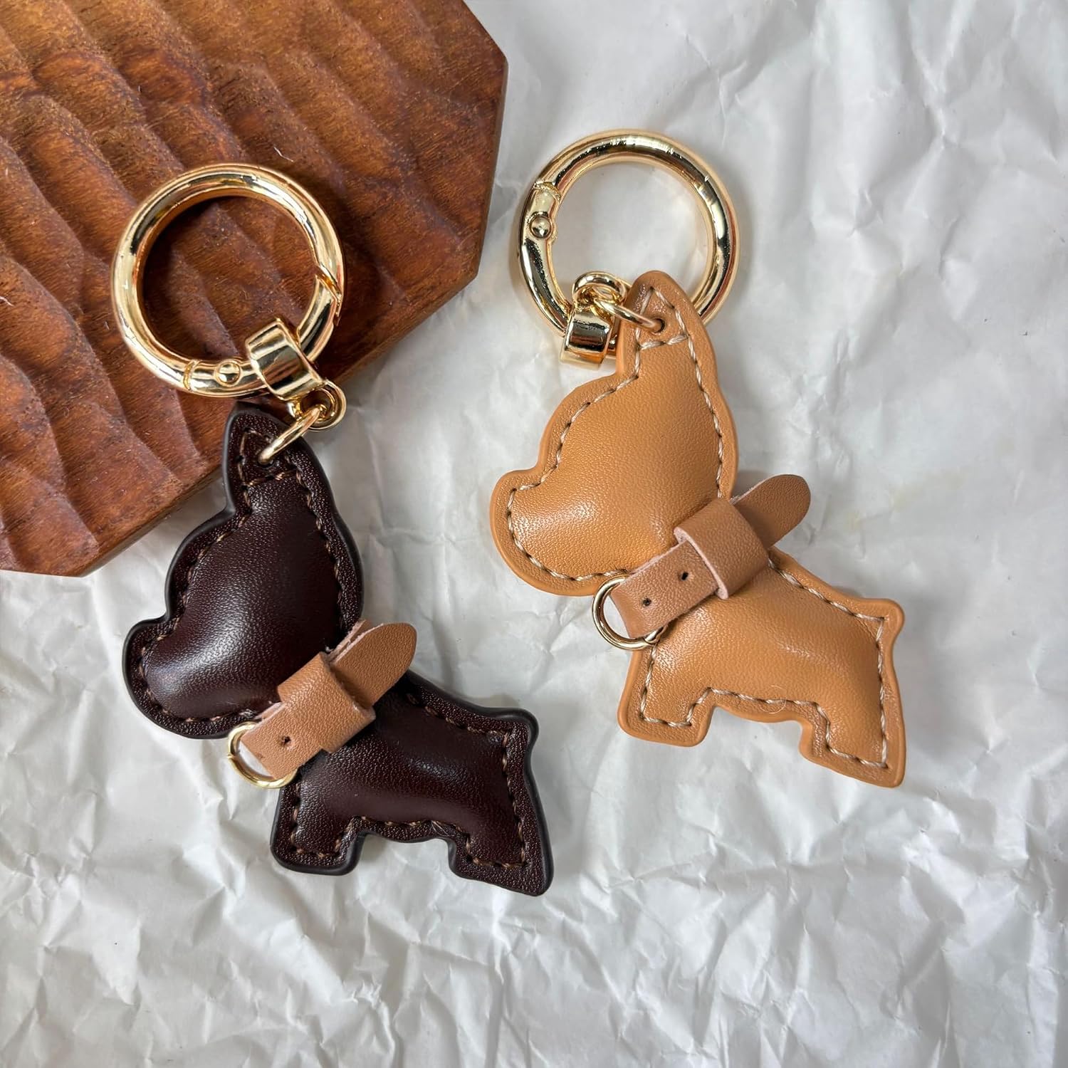 Cute French Bulldog Keychain, Fashion Puppy Bag Charm for Backpack Purse Handbags Bag Accessories PU Key Charms