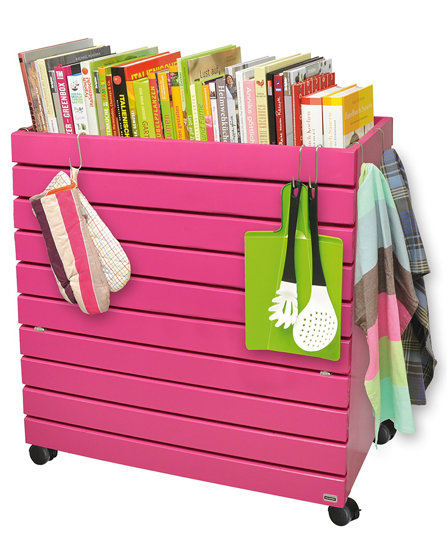 WAGNER GreenFAMILY - Huerto Urbano móvil - GreenBOX - XL - Madera Blanda Maciza, FSC®, Natural, 79 x 80 x 53/43 cm, 4 Ruedas, 2 Frenos, Tapa de Almacenamiento, Incl. Bolsa para Plantas - 25013101