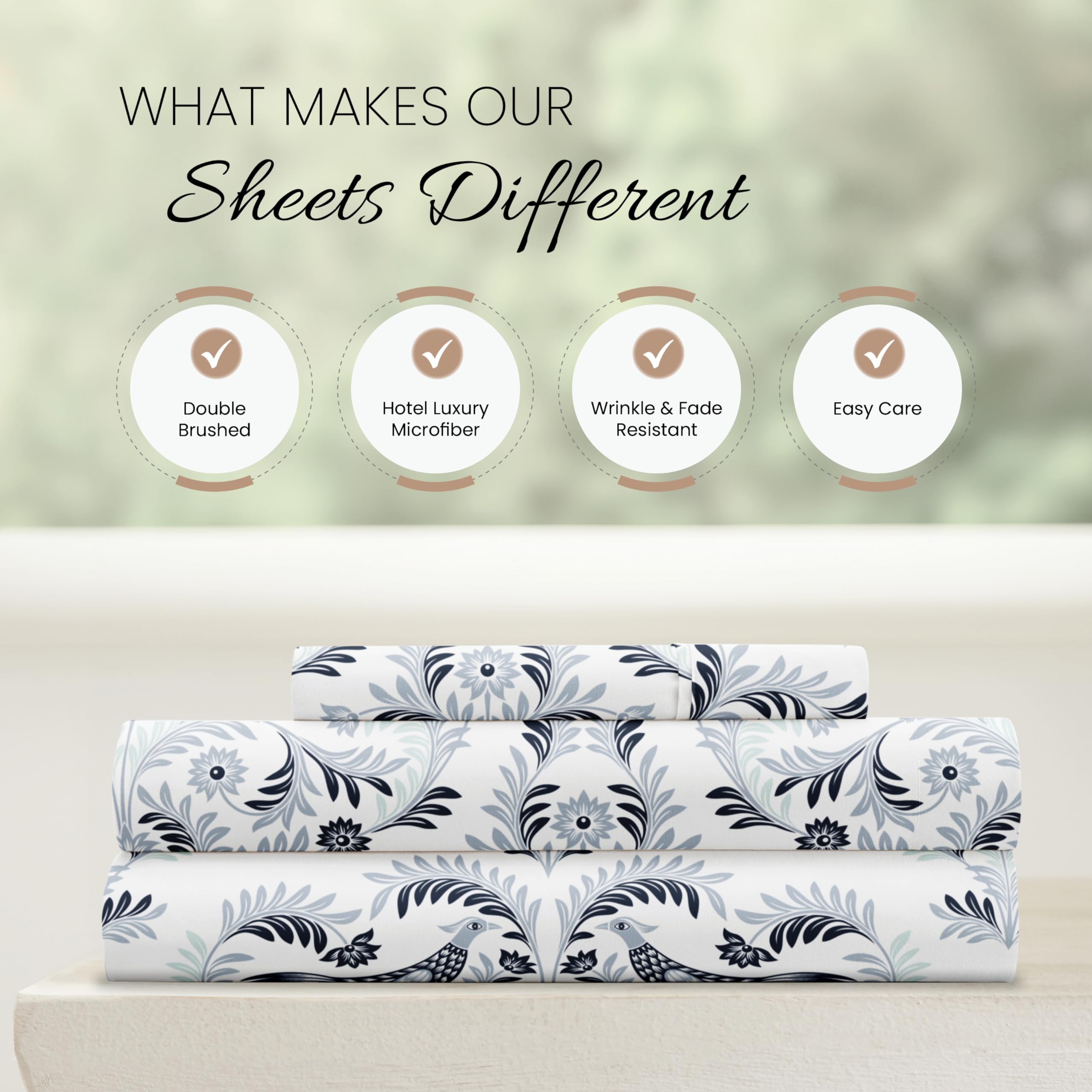 Linen Market Bettwäsche-Set 4-teilig Doppelbett – Marineblau, Doppelt Gebürstete Mikrofaser