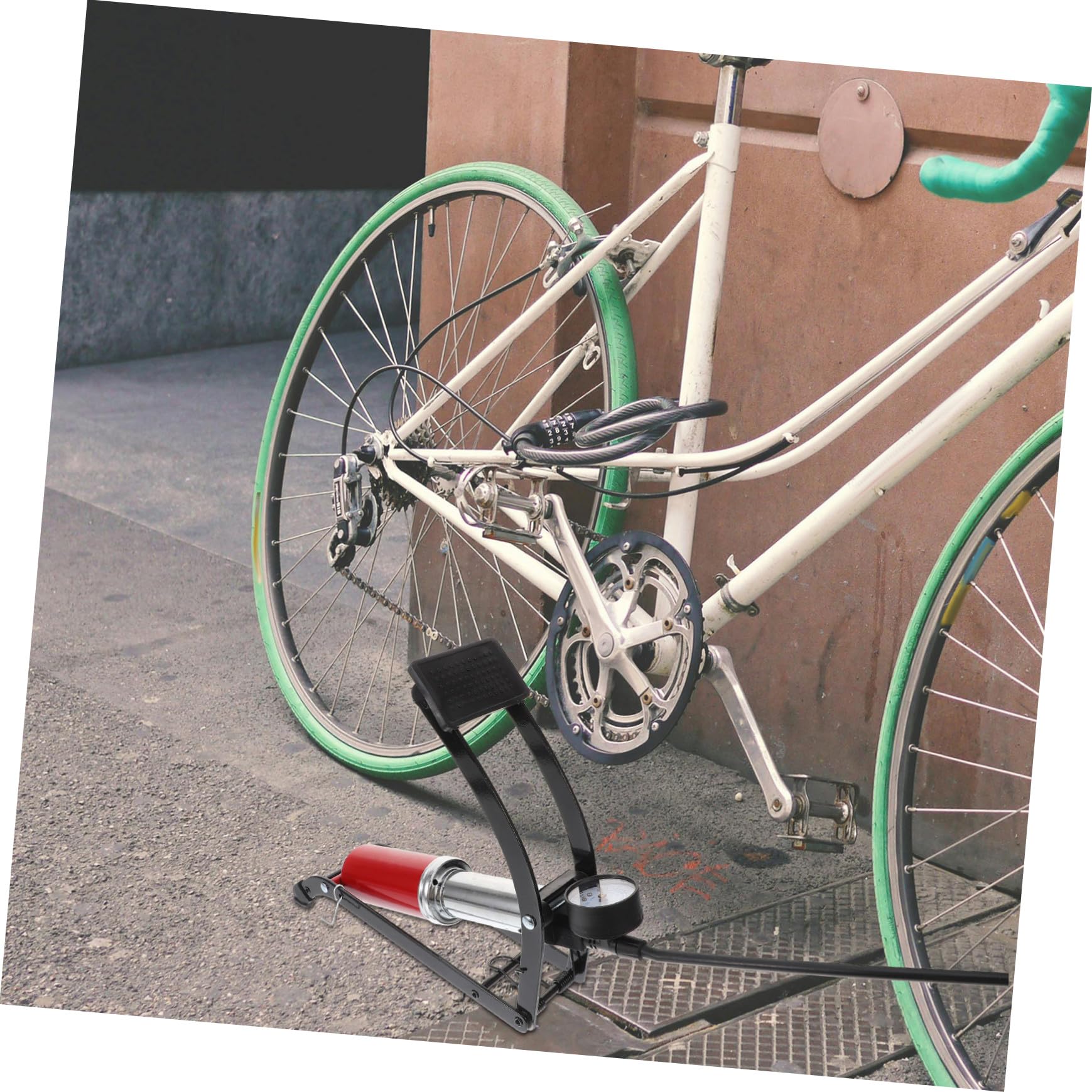 Gatuida Pompa Bici Verticale Portatile Alta Pressione con Gonfiatore Versatile per Bicicletta Auto Accessorio Ciclistico e Resistente con Funzionamento Facile e Rapido