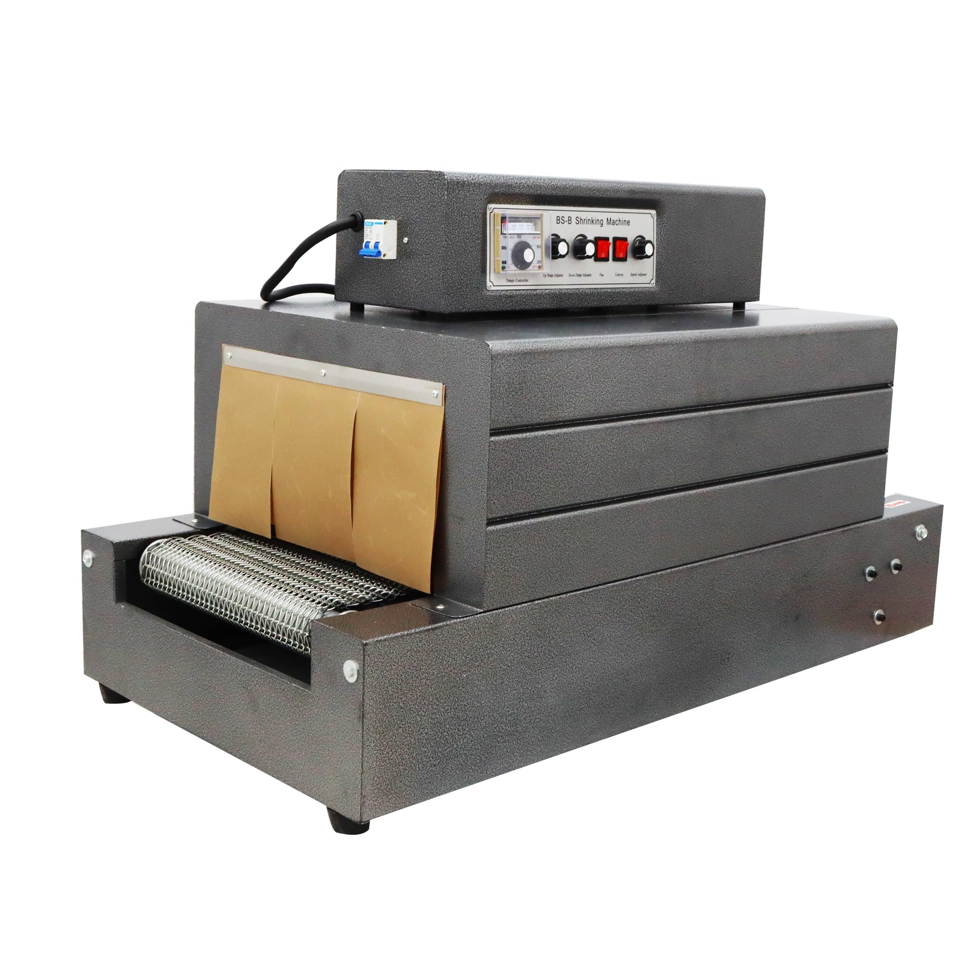 HQHAOTWU Thermal Shrink Packaging Machine Heat Tunnel Wrap Equipment Shrink Size 15.75"X7.87" Electric Mesh Type Wrap Machine 220V