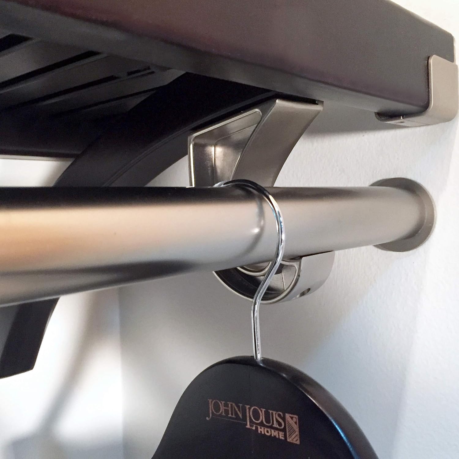 Wood Closet Organizer System with Shelves & Hanging Rods - Wall Mounted Reach-in – Espresso Finish