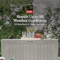 Vista 3 de Keter Marvel Plus - Caja de almacenamiento de resina para exteriores de 71 galones para cojines de muebles de patio, almohadas, herramientas de Beige