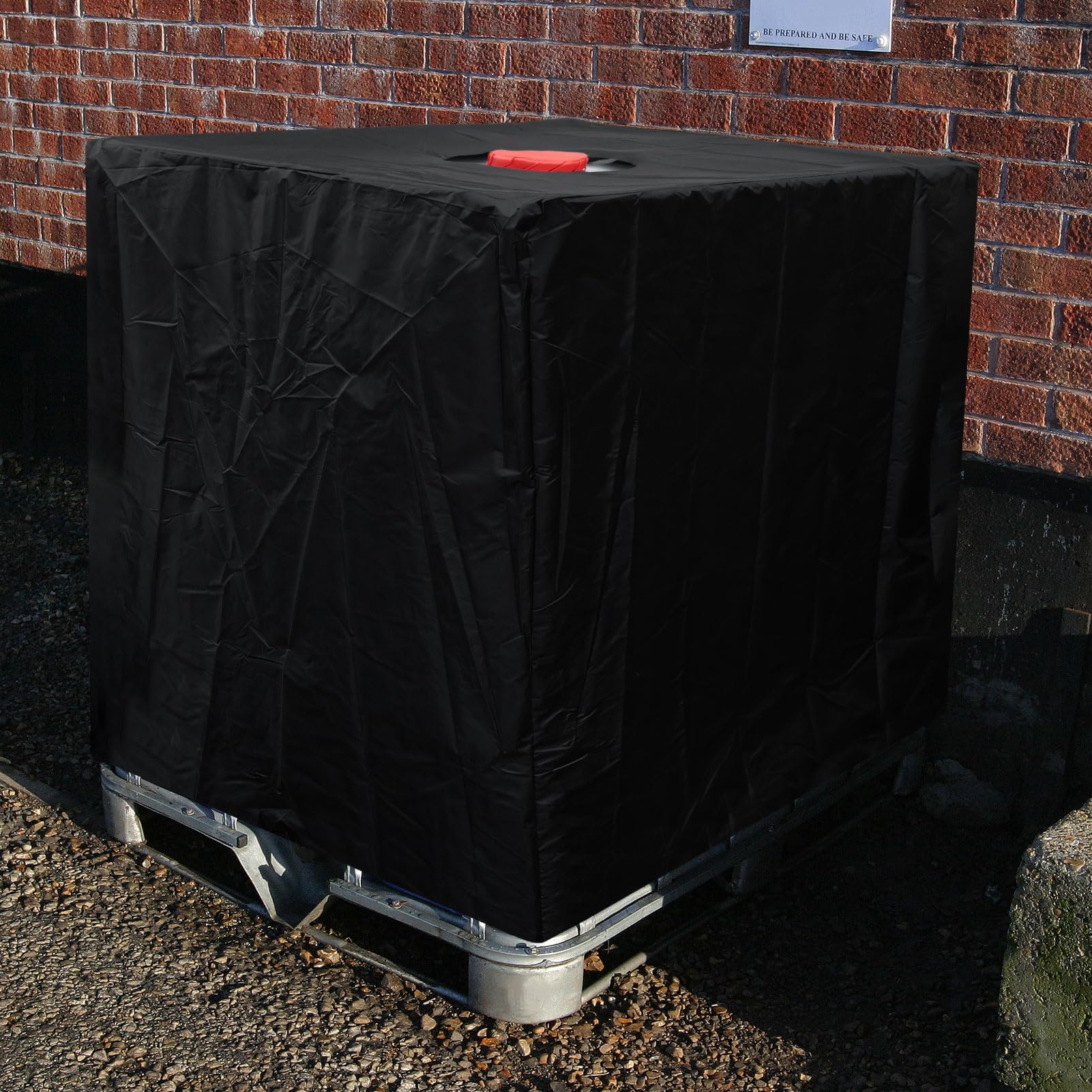 Bache pour Cuve 1000L, Bâche de Récupérateur d'eau de Pluie 1000 litres, Housse Protection Cuve, Anti-Poussière Anti-UV Réservoir de eau IBC (116 x 100 x 120 cm) (Noir, Lot de 2)